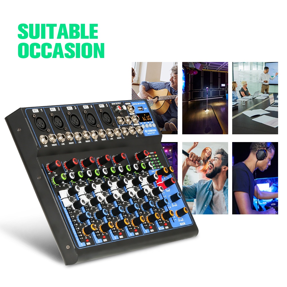 AUDIO MIXER mixer profesional 7-channel MG07BT mixer Penguat sinyal USB Penguat KTV Penguat kinerja panggung Penguat kinerja panggung