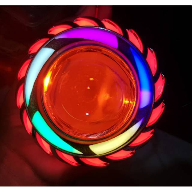 LAMPU LED DEPAN UTAMA PROJIE MOTOR-PROJIE LED ULIR-LAMPU UTAMA DEPAN MODEL PROJIE ANGEL EYES MOTOR