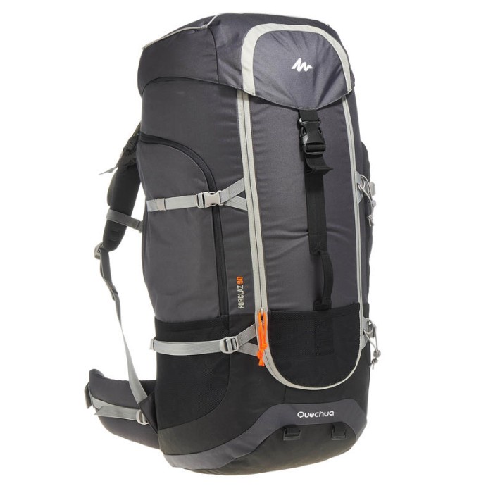 Quechua tas gunung carrier 90L men dark grey Decathlon - 8308035