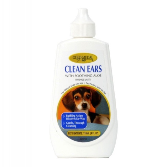 Gold medal clean ears / tetes untuk membersihkan telinga anjing 118 ml