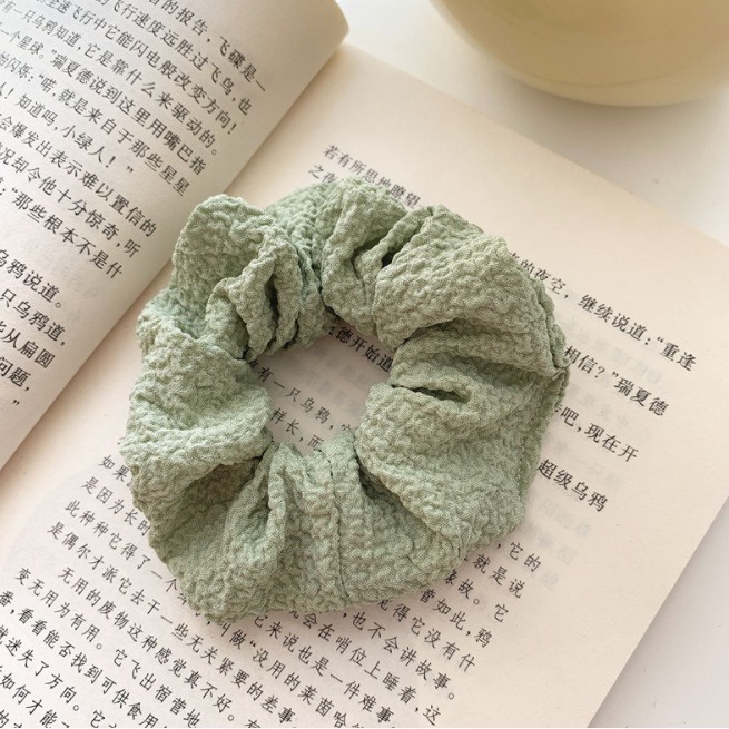 COD - F5165 Ikat Rambut Korea Polos Warna Warni / Kuncir Rambut / Karet Ikat Rambut Cepol / Karet Rambut Import-Hijau Muda