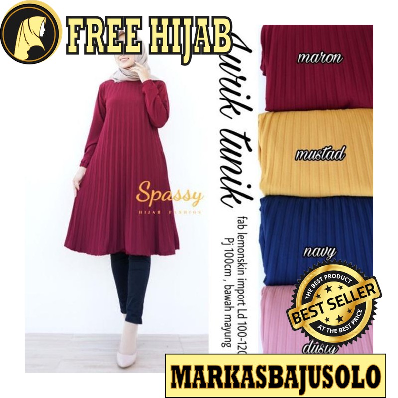 DOLINA TUNIK PLISKET HYGET PREMIUM / TUNIK  BUSUI  BATIK PLISKET JUMBO KAOS MURAH