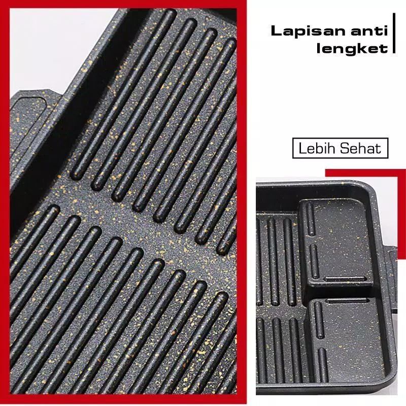 Tempat Pemanggang Daging / Alat Panggang Daging / alat pemanggang BBQ double pan