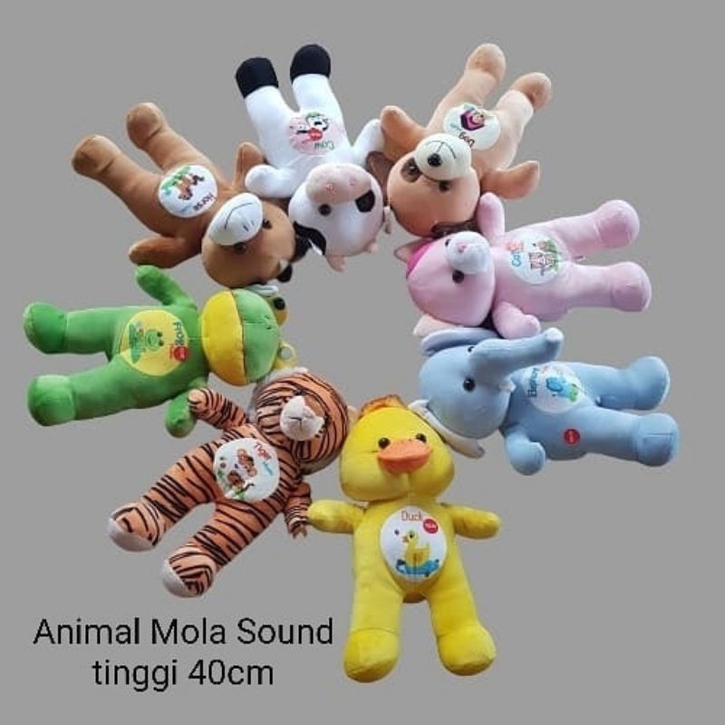 BONEKA BINATANG BERSUARA SUARA SOUND BEBEK KUCING ANJING GAJAH SAPI KUDA MACAN KATAK 40 CM