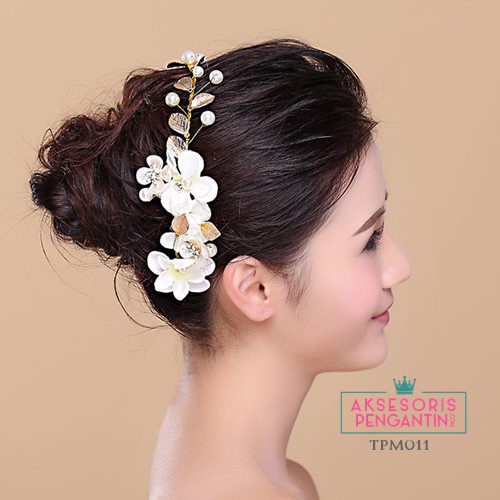 [BISA COD] AKSESORIS RAMBUT HAIRBAND HEADPIECE PENGANTIN WEDDING TPM011