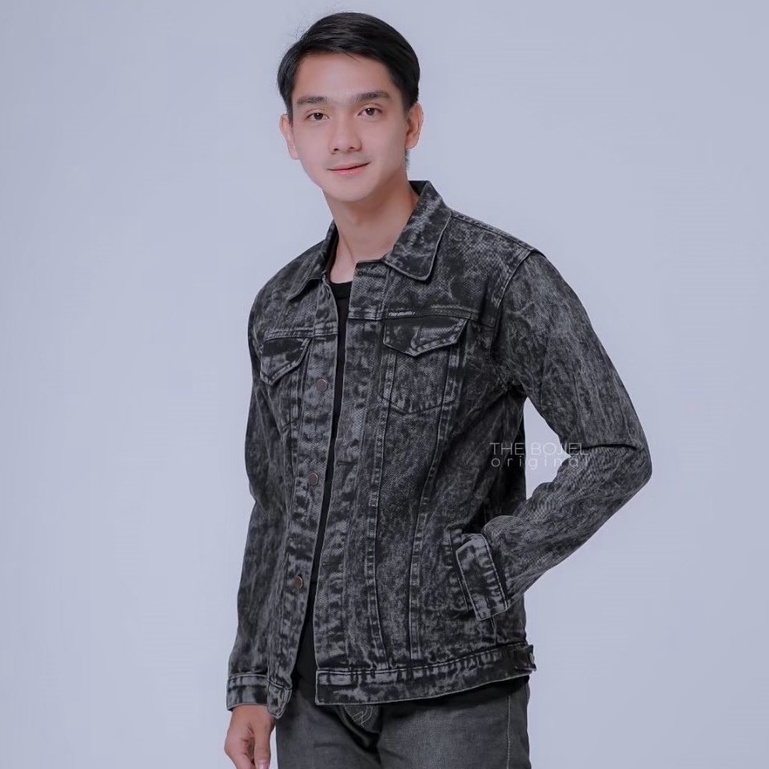 Jaket Jeans sandwash pria dewasa m l xl Jaket Pria Original Jaket sandwash Polos Tebal Kualitas Premium Pria Jaket Cowok