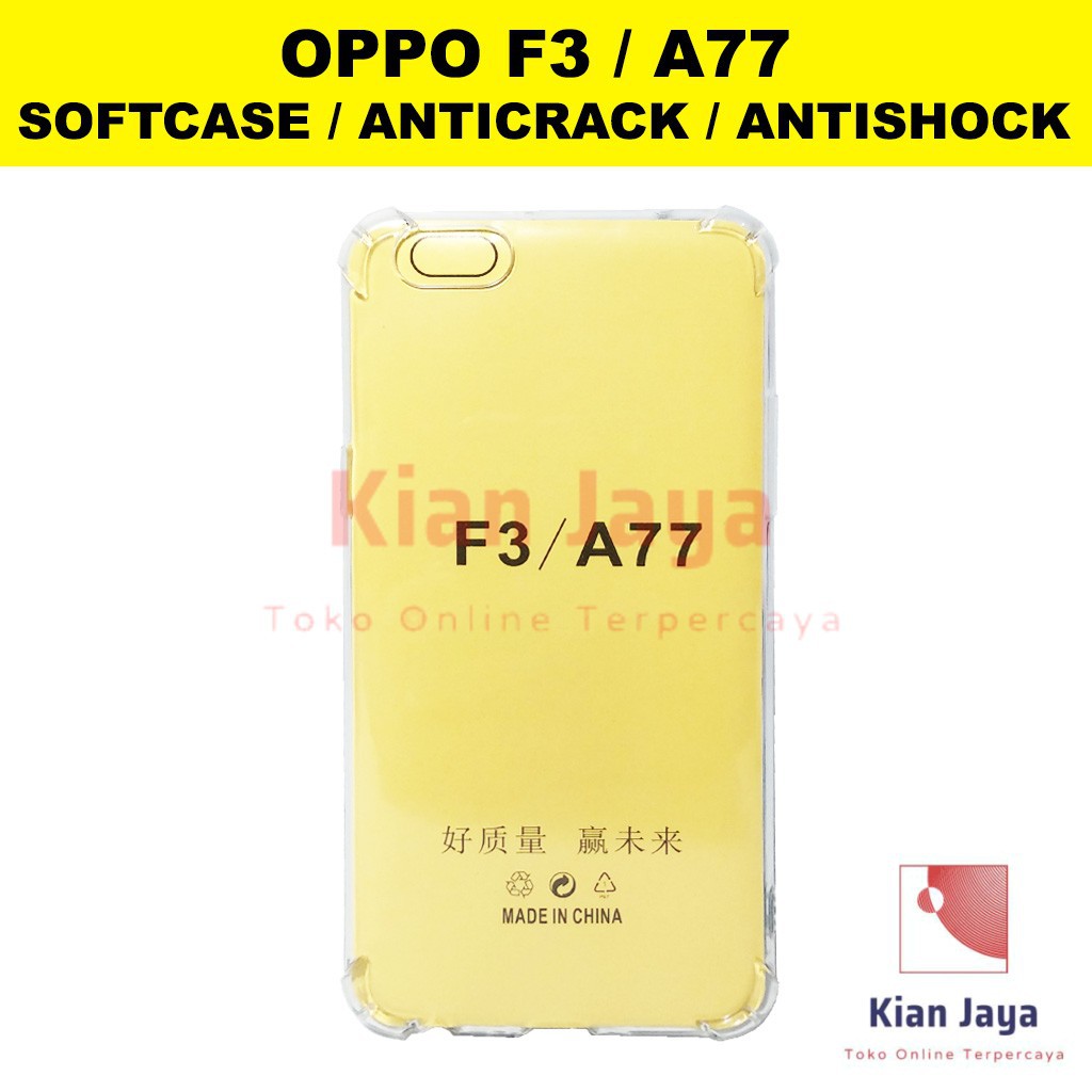 Softcase Anticrack Handphone Oppoo F3, A77 Antishock, Casehp, Siliconcase