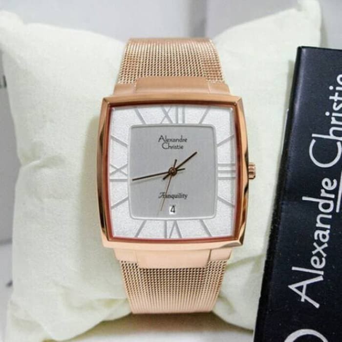 jam tangan pria alexandre christie AC 8329MD FULL ROSEGOLD