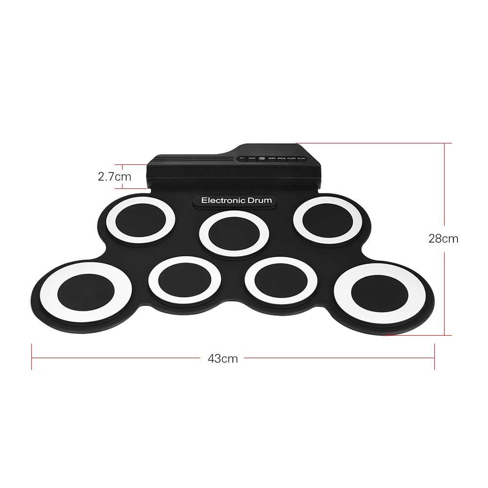 Ammoon Electronic Digital Drum Kit 7 Pads Roll Up USB Power - G3002 ( Mughnii )