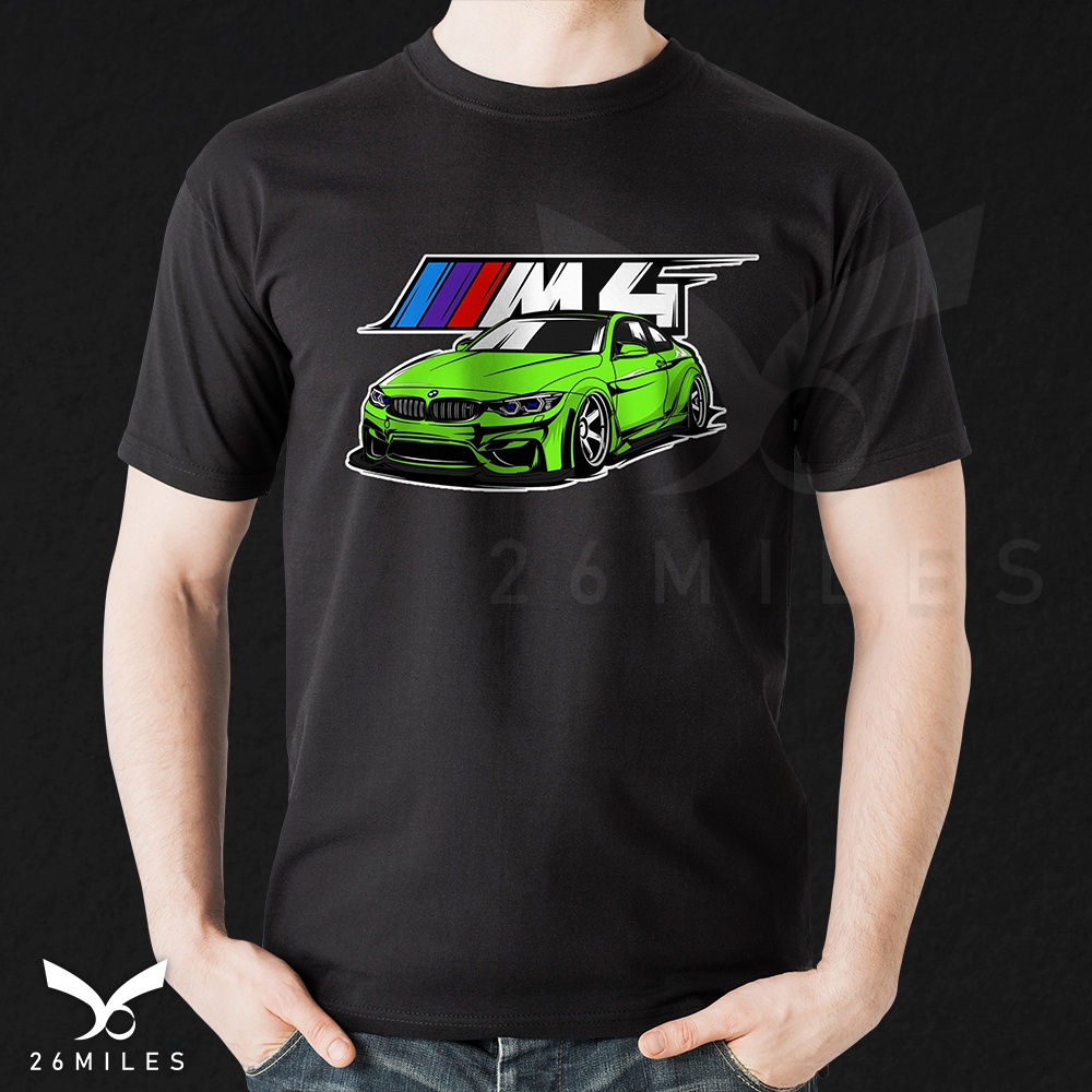 Tshirt Kaos Baju Mobil BMW M4 MSport Hitam - 26MilesCo