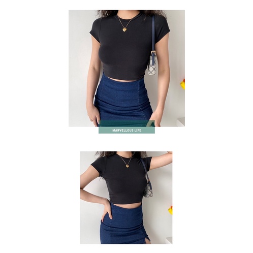 S - XL LMB KAOS CROPTOP WANITA ELEGANCE