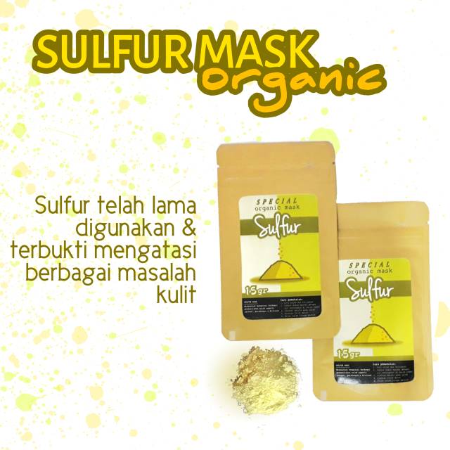 MASKER WAJAH ORGANIK SPESIAL 15 GRAM (SULFUR MASK) - MASKER BUBUK ORGANIK