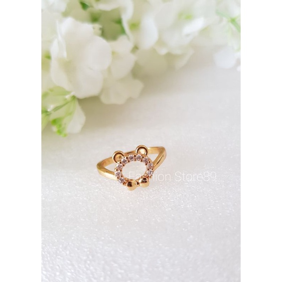 Ready Import Cincin tedy Bear cincin fashion impor bear pita lapis emas xuping yaxiya Replica emas