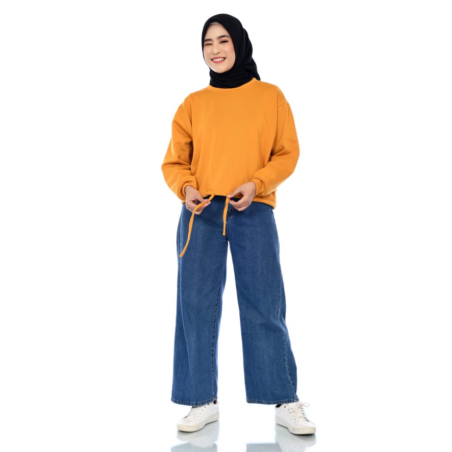 Sweater Crop Wanita X Urband A242 Mustard