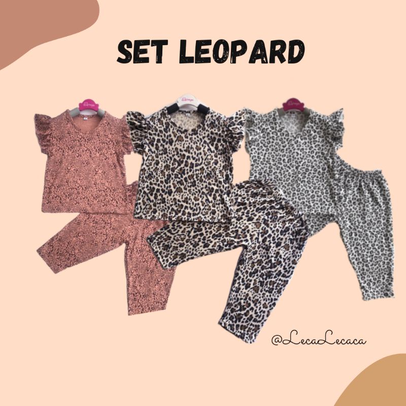Setelan Anak Leopard / Baju anak perempuan Leopard Setcel