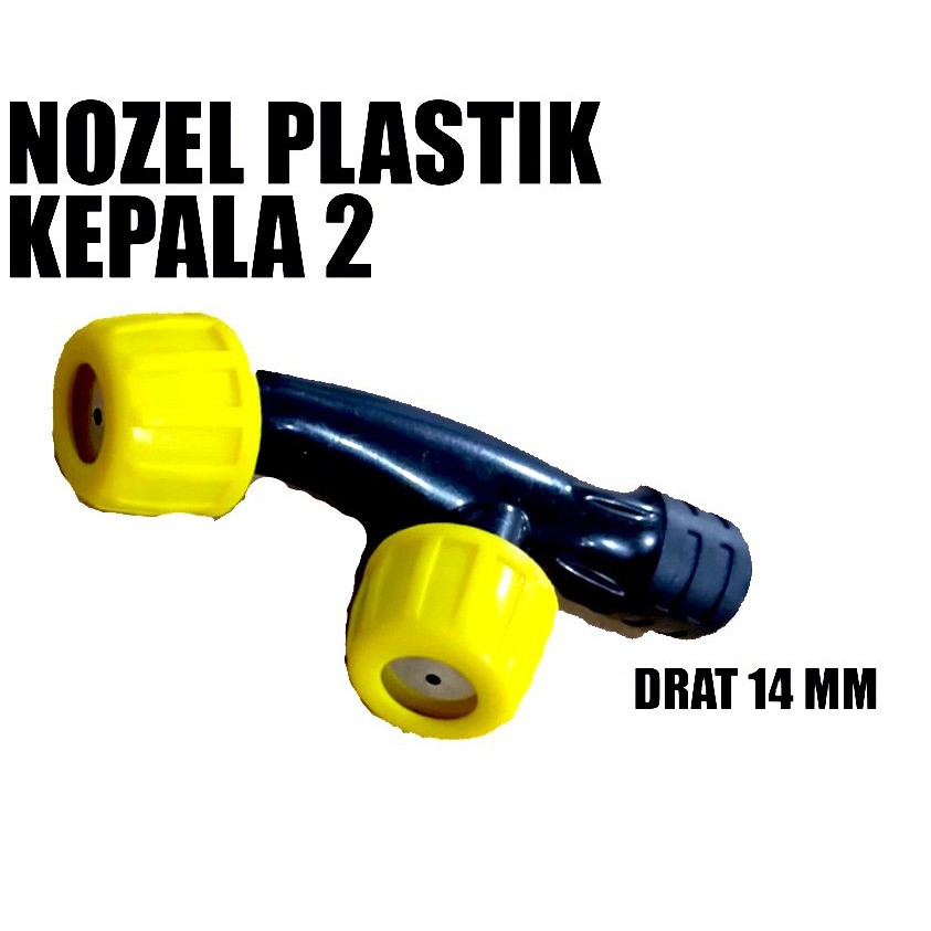 NOZZLE SPRAYER KEPALA SEMPROTAN CABANG 2 TITIK PLASTIK DRAT DALAM 14MM
