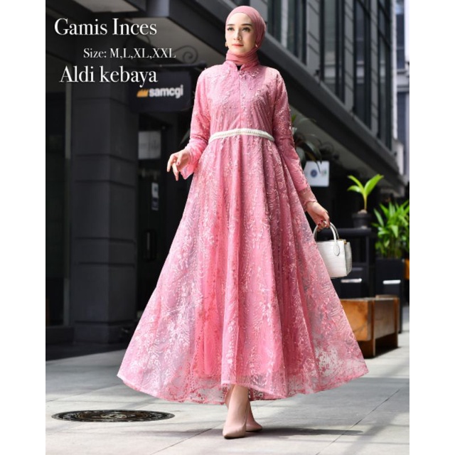 GAMIS INCES // BAHAN TILLE BORDIR KOMBINASI PAYET // By Aldi