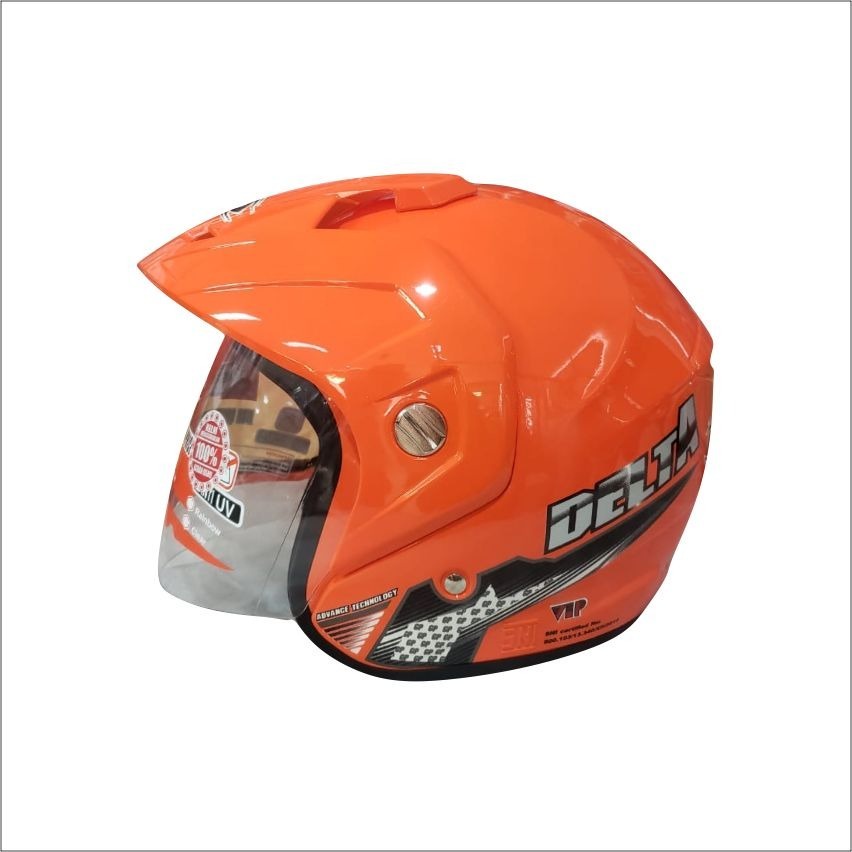 Helm Half Face GP DELTA SOLID ((Orange Stabillo))