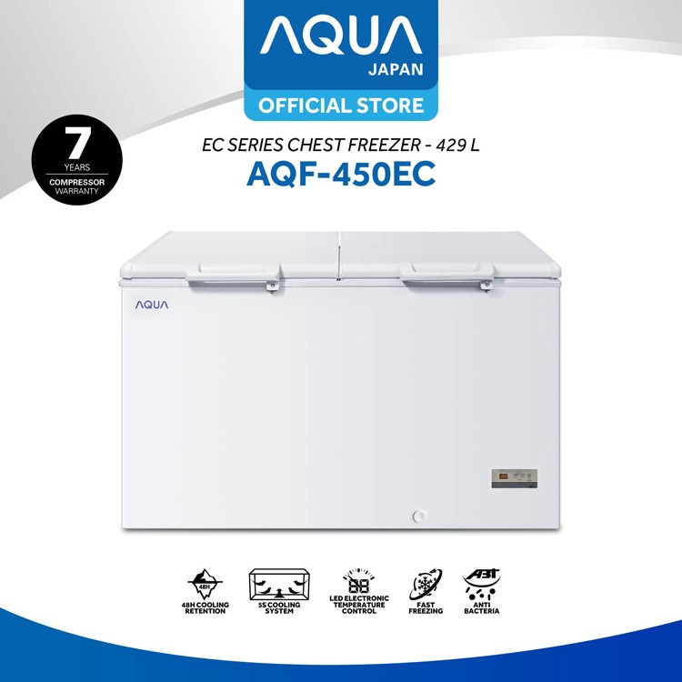 AQUA AQF 450 EC CHEST FREEZER BOX 429 L LEMARI PEMBEKU 429 LITER