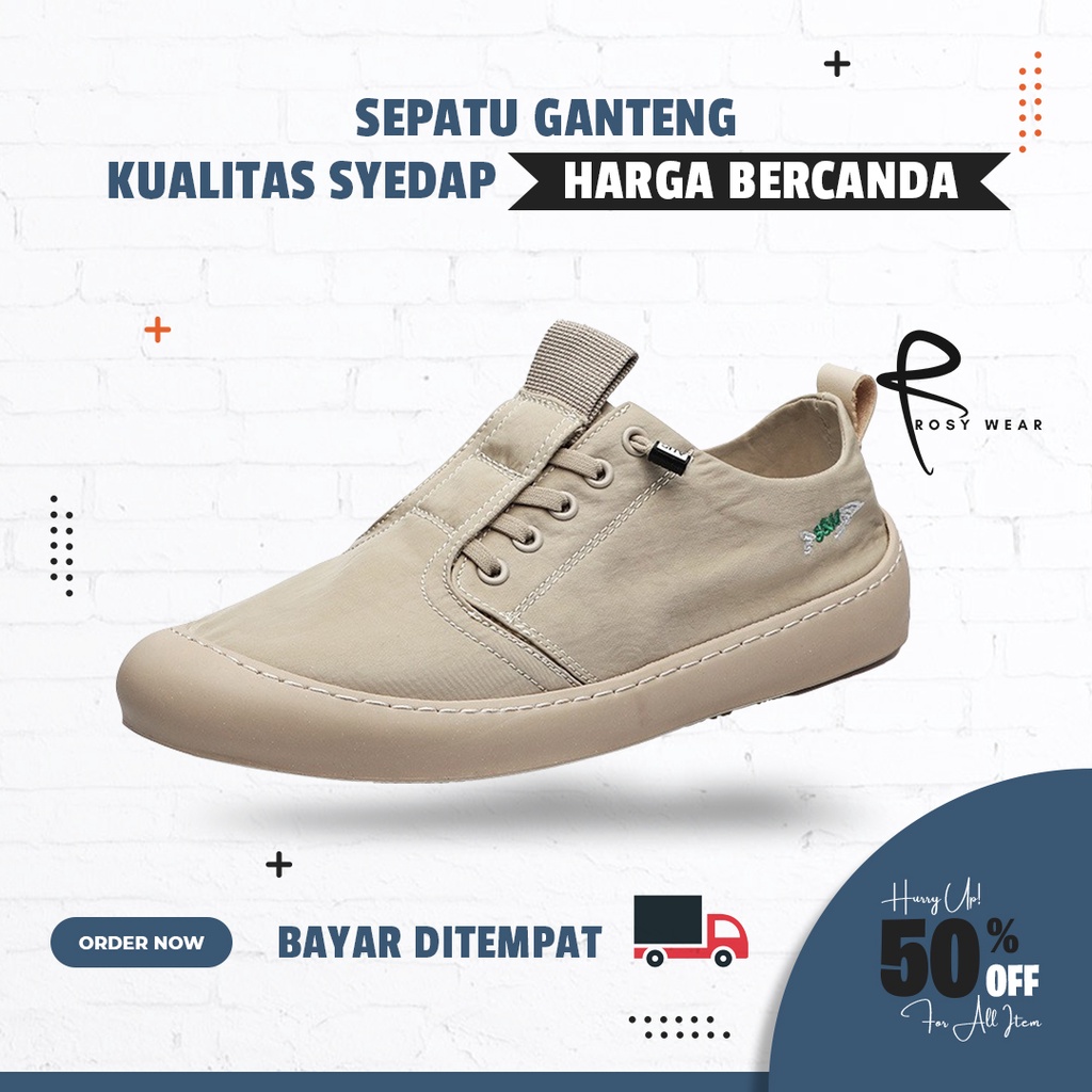 ROSY WEAR- Sepatu Sneakers Pria Dan Wanita Crod-Dail Slip On Cassual Shoes Original 100% Casual Form