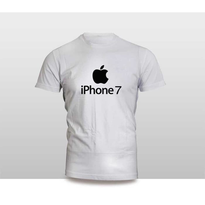 Kaos Baju Pakaian GADGET HANDPHONE IPHONE 7 LOGO FONT murah