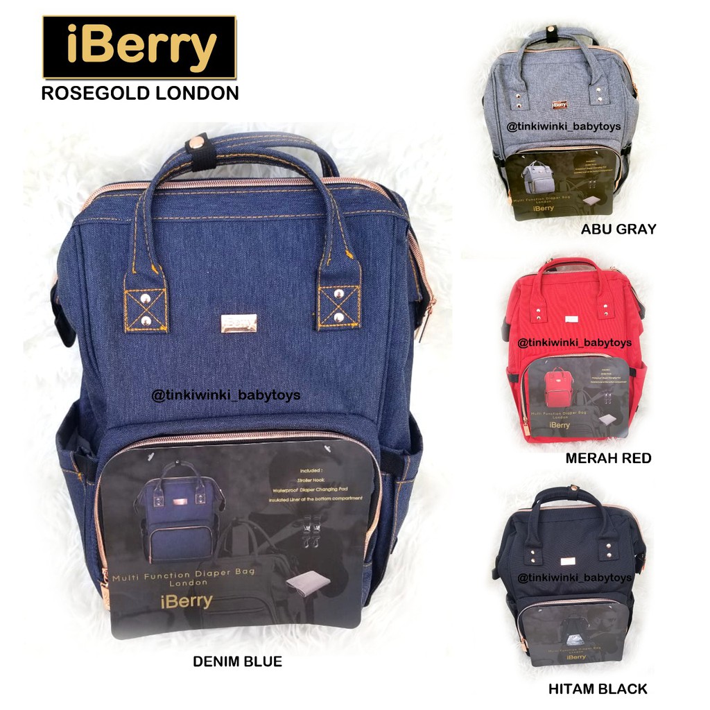 iBerry Diaper Bag Multifunction London 2in1 Rose Gold