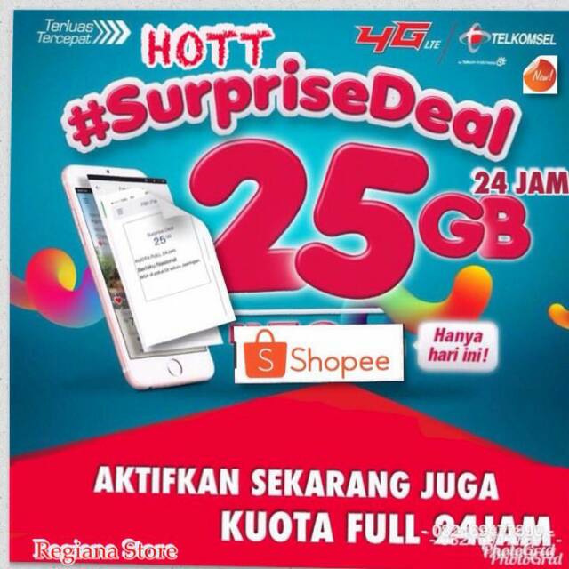 HOT SALE PROMO GILA SURPRISE DEAL TELKOMSEL 25GB KUOTA MURAH