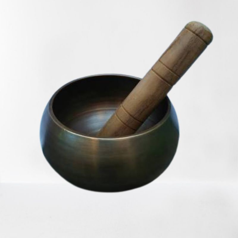 Instrumen Singing Bowl Brown Vintage 10 cm