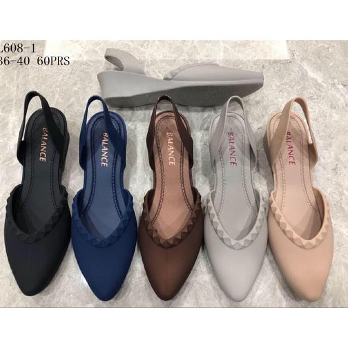 L608 1 Duri Studed Sepatu Wedges 4Cm Jelly Cantik Produc Terbaru