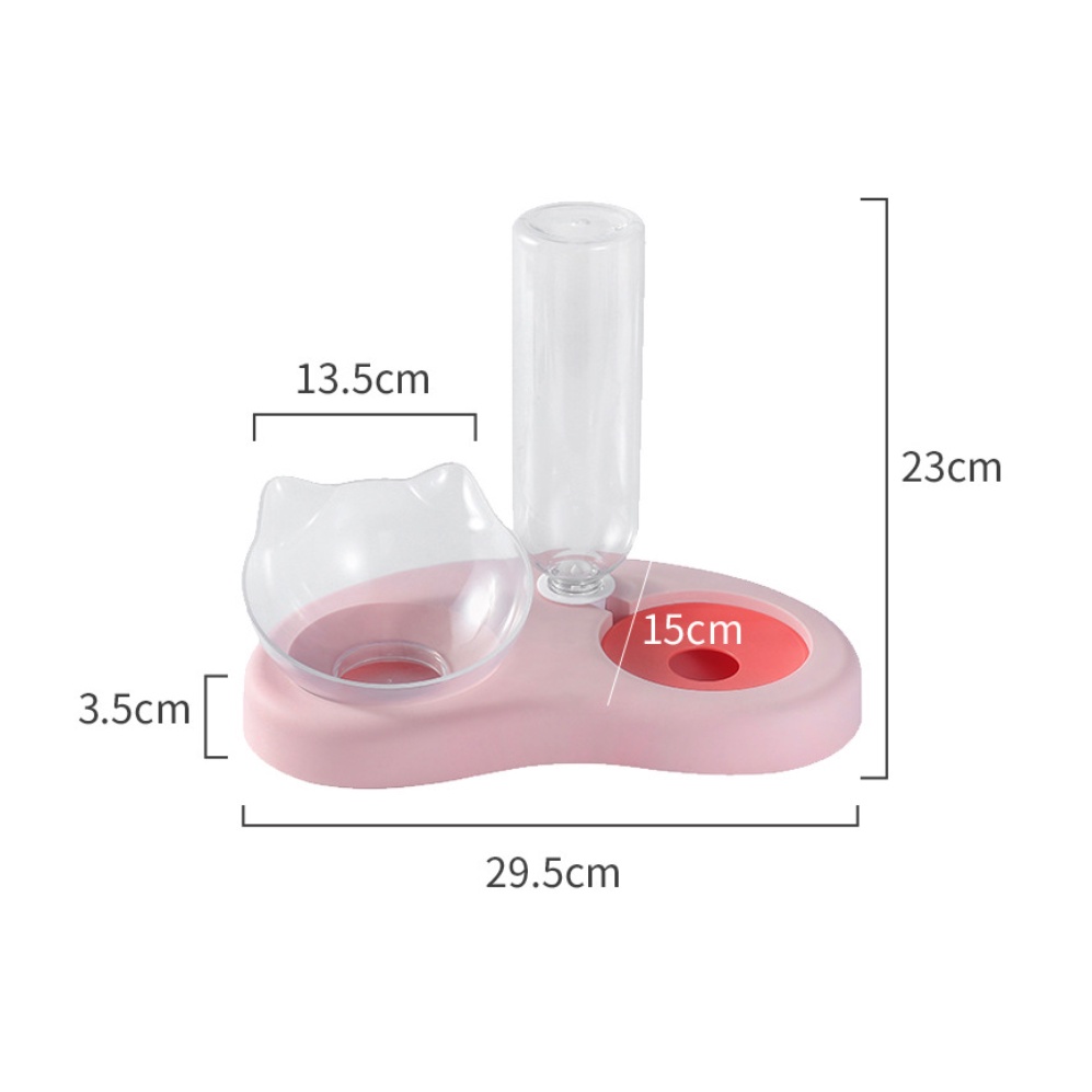 Adda Home - Dispenser Feeder Tempat Makan Minum Anjing Kucing Kelinci Mangkuk Bentuk Kucing 29x15x3.5cm