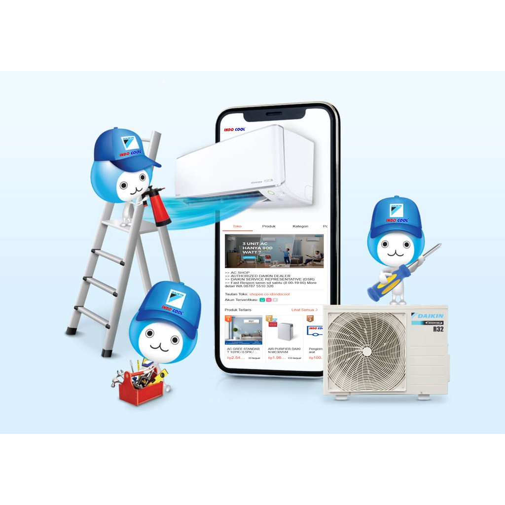 Paket Pemasangan AC Multi S 2 Connections 1/2-1Pk + 2Pk (pipa DAIKIN)