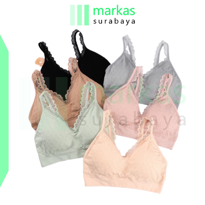 MARKAS BRA502 Pakaian Dalam Wanita Bra Tanpa Kawat Sport Bra Gym Push Up Bra Wanita Bra Olahraga