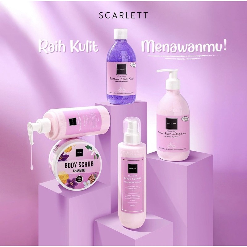 SCARLETT Charming Series - Body Serum | Lotion | Body Scrub | Shower Scrub | Body Cream