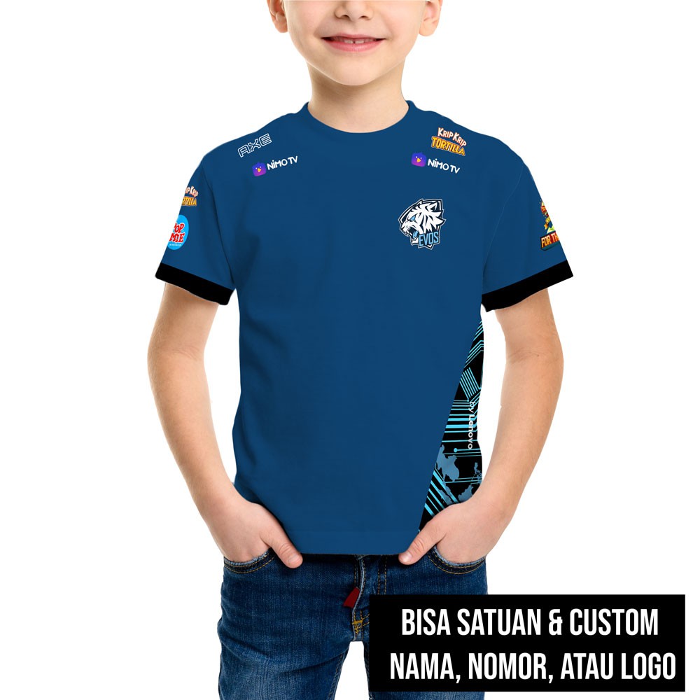 Kaos Jersey anak EVOS 2019 / 2018 Gaming Esport Custom Free Fire