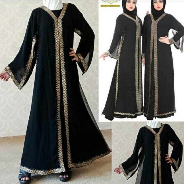 Abaya saudi gamis hitam busana muslim