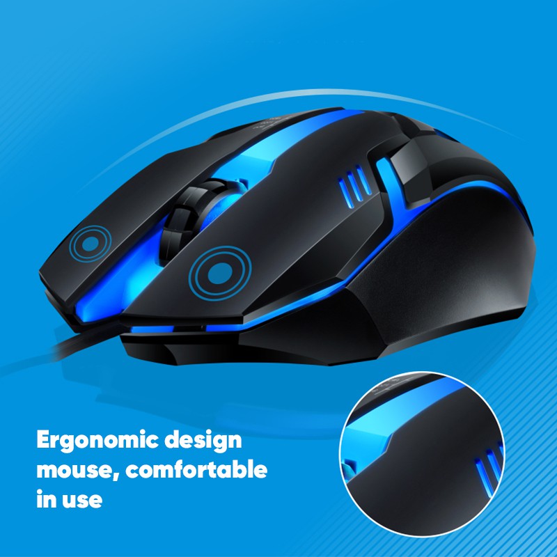 Smartfish Keyboard Mouse Gaming Set dengan RGB Light wire Keyboard