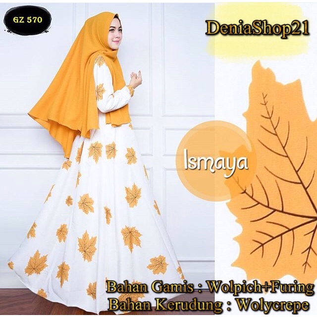 Gamis syari setelan Ismaya Mustard