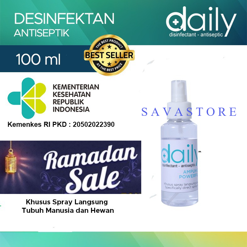 DESINFEKTAN DAILY ANTISEPTIC SPRAY DISINFEKTAN REGULER 100ml [TERLARIS]