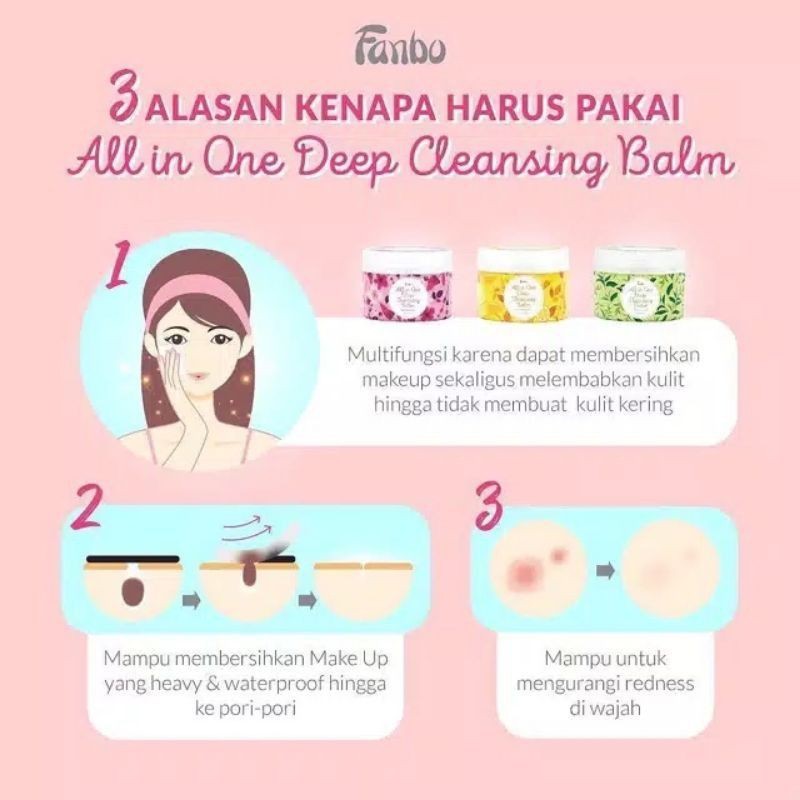 Fanbo All in One Deep Cleansing Balm - Fanbo Pembersih Make Up 30gr - Pembersih Muka Wajah