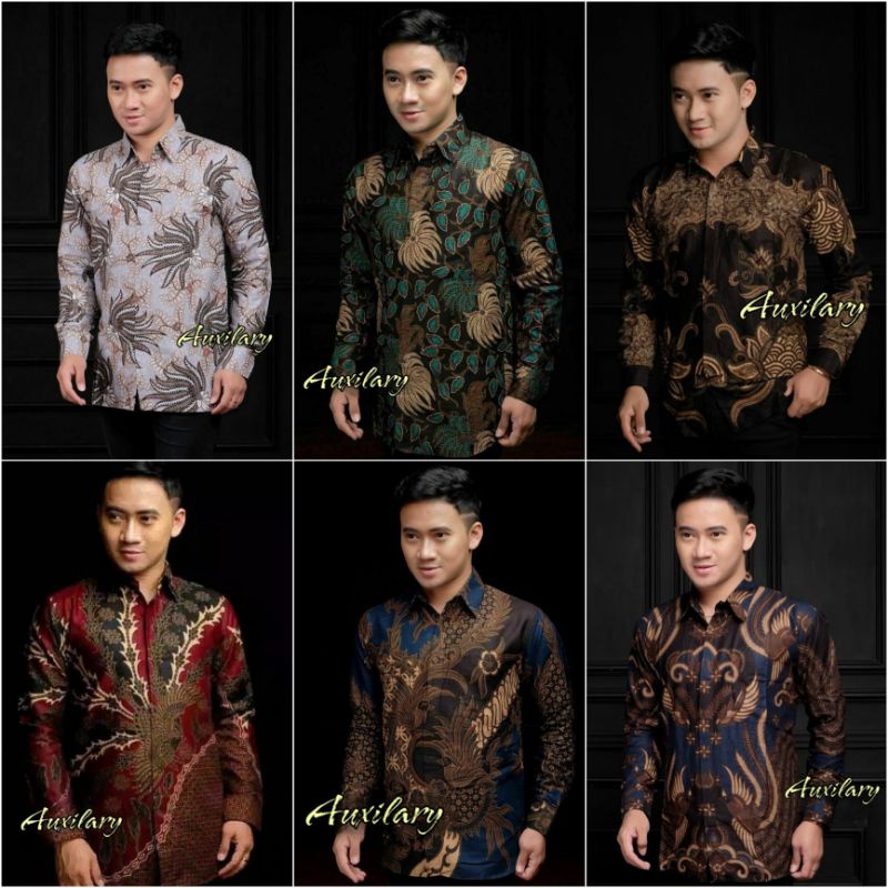 Batik Pria Lengan Panjang BATIK NAKULA HRB026 motif KERATONAN Kode 002 size M L XL XXL Reguler