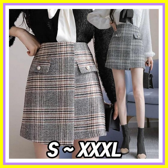 Rok Wanita Cewek Dewasa Rok Drama Korea Casual Rok Mini Murah Rok Pendek Import Motif Kotak Kekinian