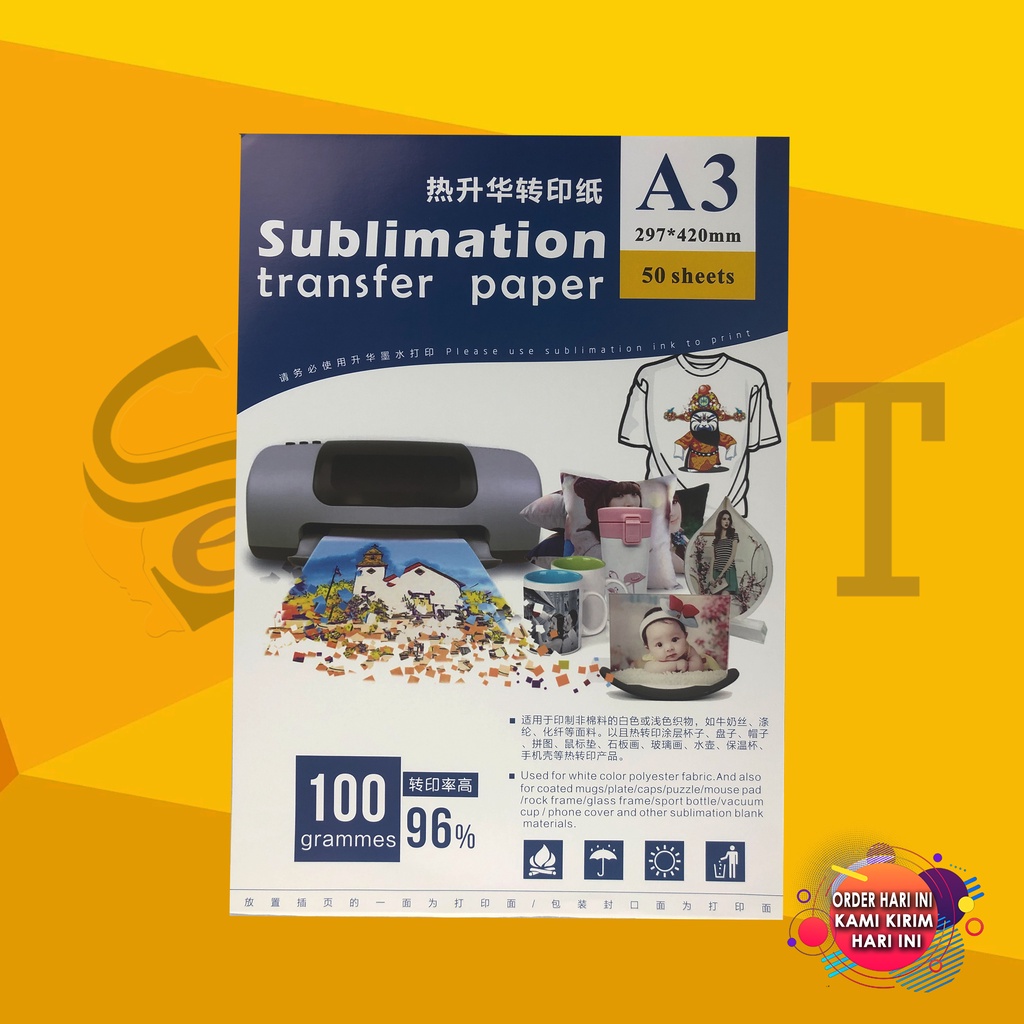 

Kertas Sublim Sublime Sublimasi Sublimation Paper - A3