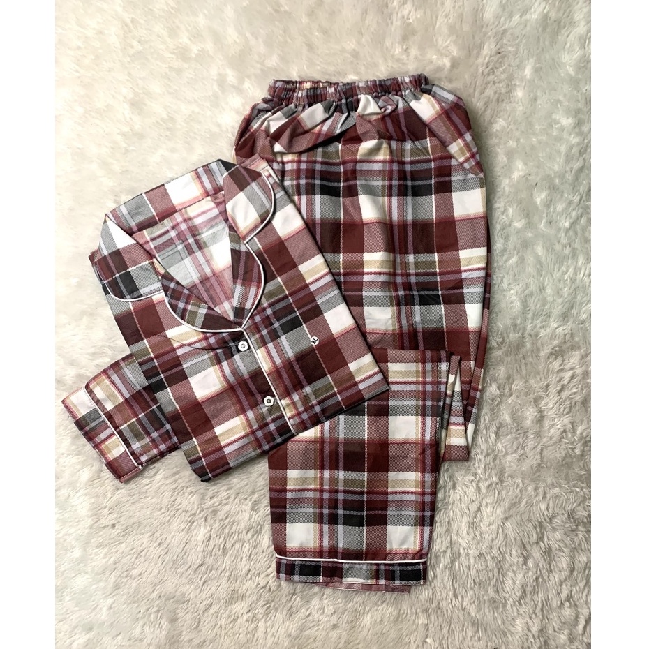 PIYAMA WANITA / BAJU TIDUR WANITA PP KATUN JUMBO XXL MOTIF POLKADOT/SALUR NEW COLOUR