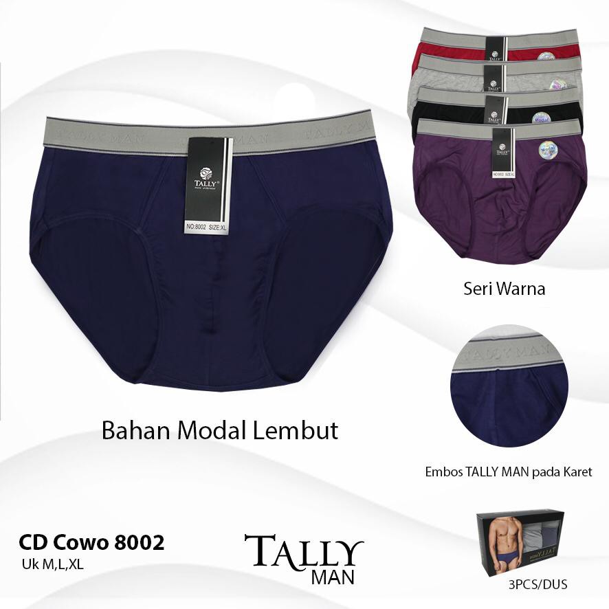 TALLY | CD CELANA DALAM COWOK PRIA 8002 I KATUN MODAL | SIZE M-XXL Size JUMBO