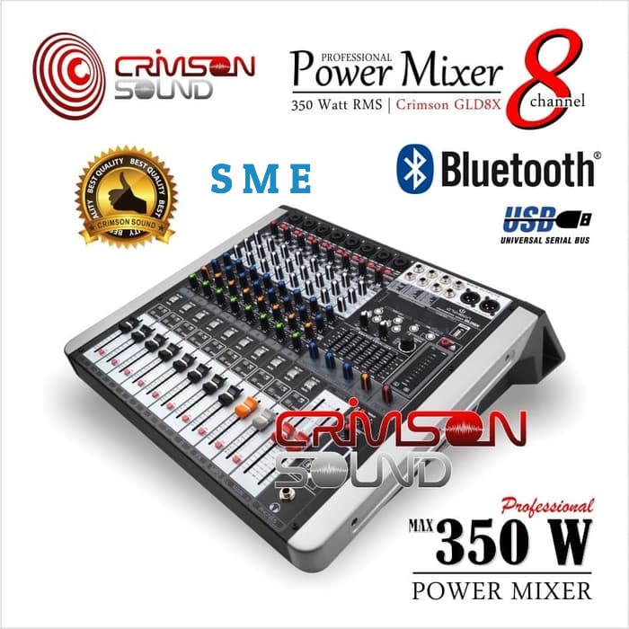 MIXER CRIMSON 8 CHANNEL BLUETOOTH 320 DSP GLD8X