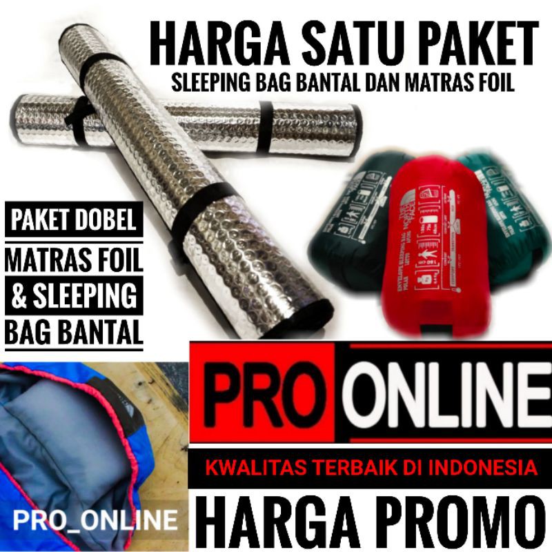 Paket Matras Dan Sleeping Bag Bantal - Paket Selimut Kemping Dan Matras Camping Outdoor