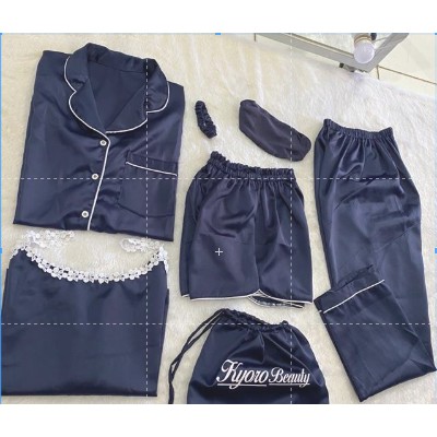 SET PIYAMA SATEN PREMIUM 7IN1 & RAYON 7IN1 READY STOK Kyoro Beauty 7 in 1 - celline-4