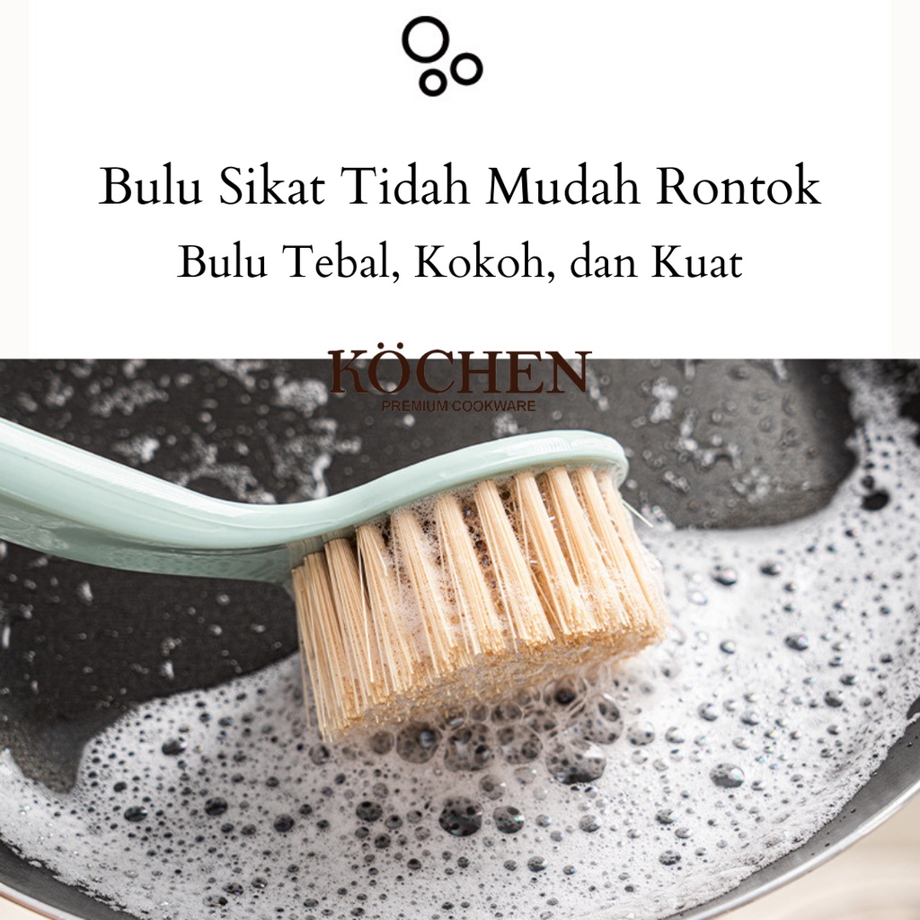 MYKOCHEN.INA Sikat Gagang Bulat Multifungsi Dapur Serbaguna Lantai Dinding Dapur Kamar Mandi Mesin Cuci Aesthetic Nordic Minimalis