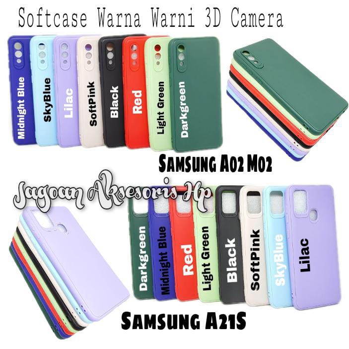 SoftCase Warna Warni Samsung A02 M02 A21S with 3D Camera Casing Candy Macaron Pelindung Camera