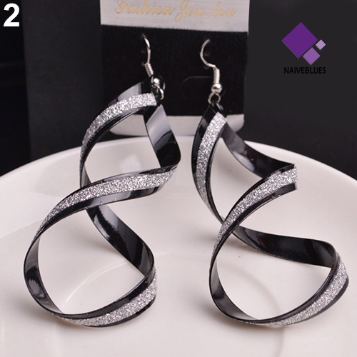 Anting Kait Model Spiral Menjuntai Untuk Wanita